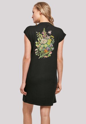 BLUMEN MUSTER - Jersey dress - schwarz