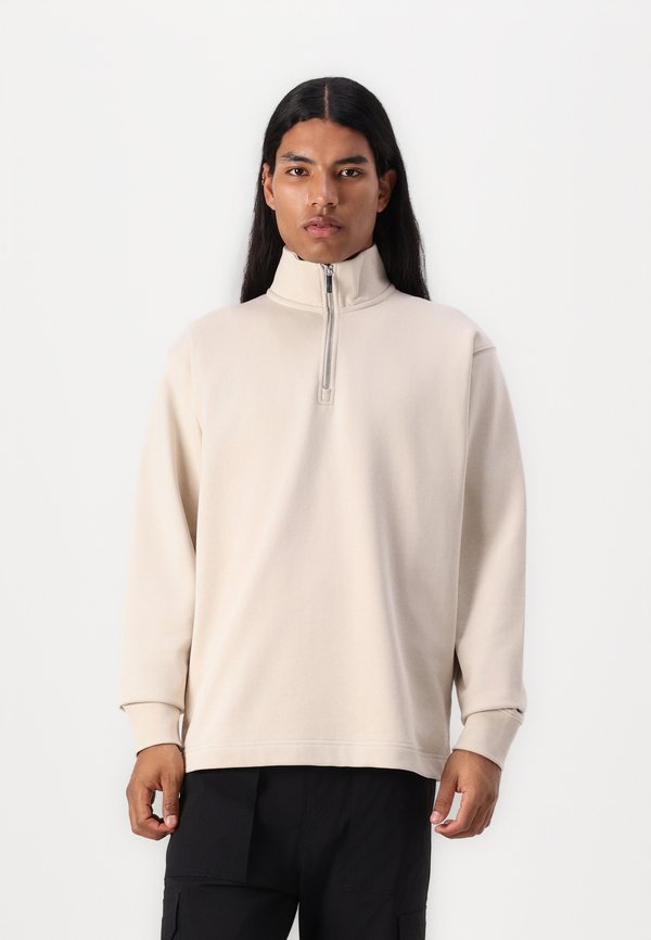 SLHRELAXLUKE HALF ZIP - Sweatshirt - oatmeal