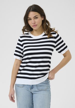 T-shirts print - chalk black deep stripe