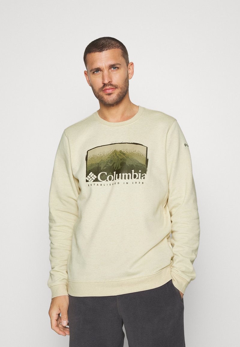 Columbia HART MOUNTAIN GRAPHIC CREW Sudadera oatmeal heather/foggy