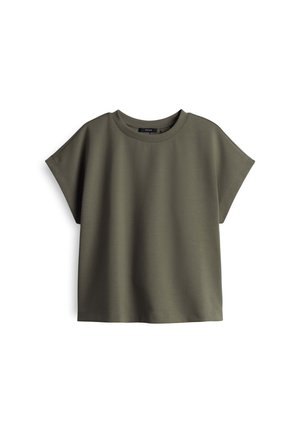 OPUS BOXY FIT - Basic T-shirt - olive leaf
