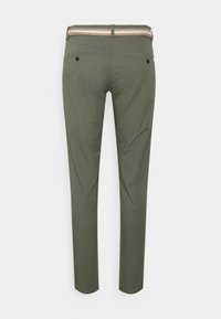Lindbergh SLIM FIT SUPERFLEX PANTS BELT - Chinos - dark army
