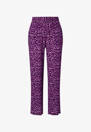 Ulla Popken, HOSE ROSE, GRAFISCHER PRINT, WEITES BEIN, ELASTIKBUND - Broek - dark purple