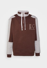 CONTRAST PANEL HALF ZIP  - Camisola - brown