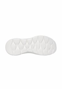 Suela de zapato de caucho blanco con una superficie texturizada que presenta cápsulas redondeadas y patrones en forma de diamante para tracción y agarre.