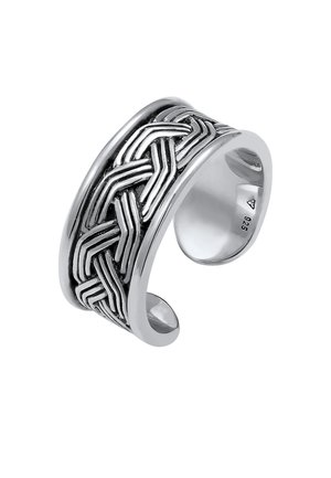 KUZZOI BRAIDED DESIGN STRUCTURED - Ring - silber