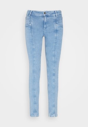 ONLY, ONLBLUSH MID WAIST PLEAT BIKER  - Uske traperice - light blue denim