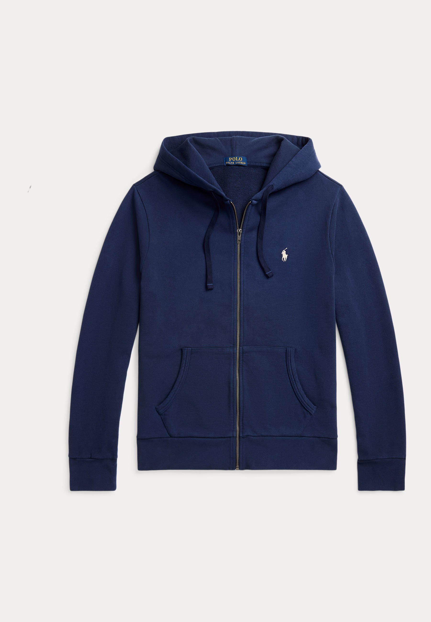 トップス Polo Ralph Lauren zip up hoodie navy Polo Ralph Lauren DOUBLE KNIT FULL ZIP HOODIE - Camisola com fecho
