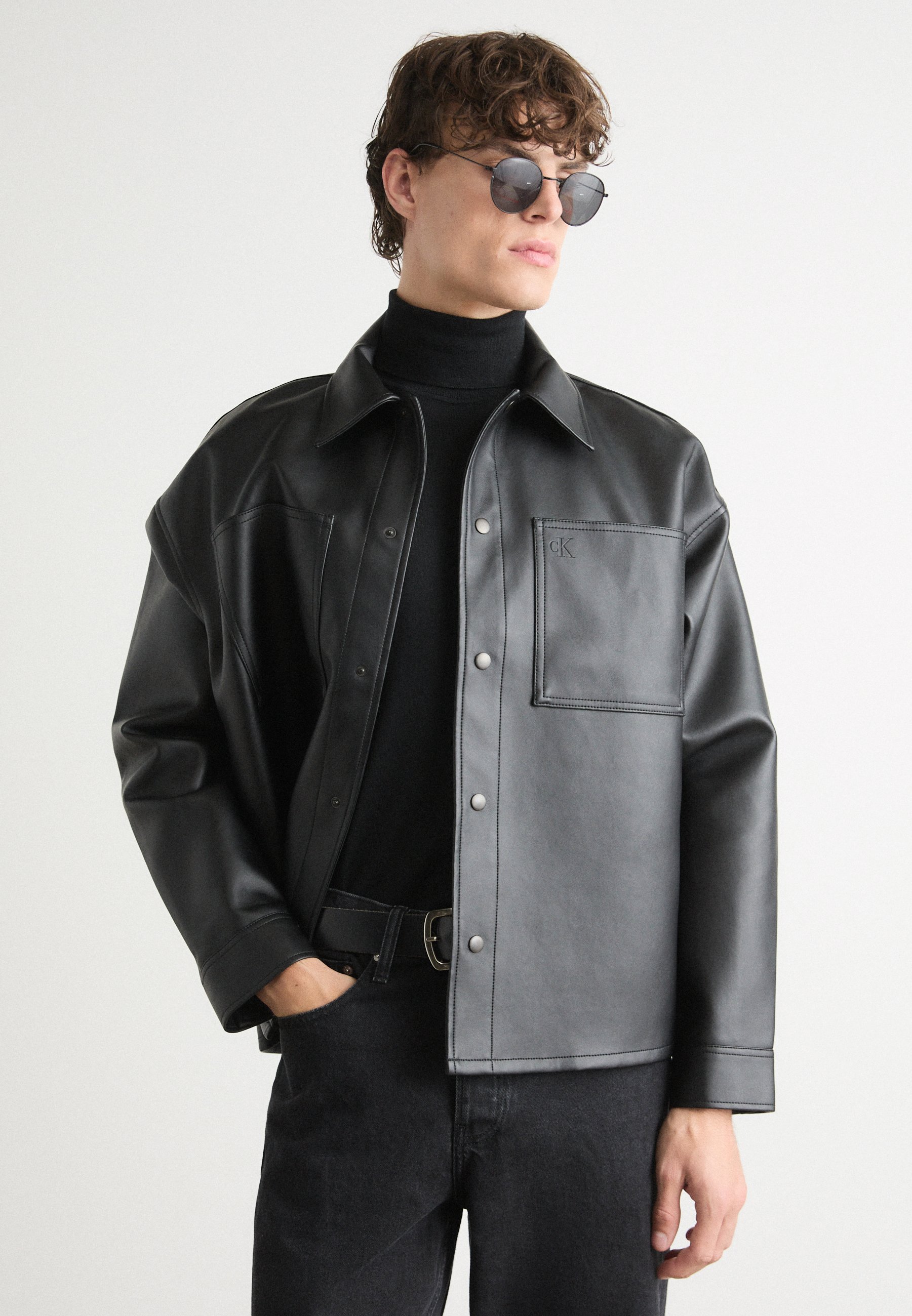 y2k fashion dress up Calvin Klein Black Faux Leather Dress main image 0