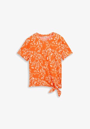 TOM TAILOR DENIM, T-SHIRT MIT KNOTENDETAIL - T-shirt imprimé - red white flower print