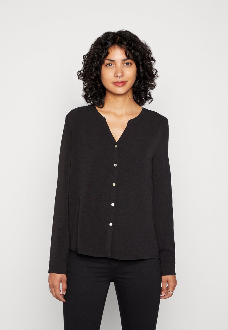 ONLY ONLMETTE FALLOW - Blusa com botões - black