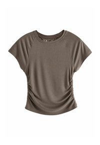 Next RUCHED SIDE SHORT SLEEVE - Basic T-shirt - chocolate brown