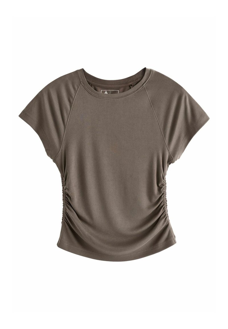 Next RUCHED SIDE SHORT SLEEVE - Basic T-shirt - chocolate brown