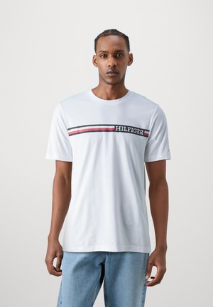 Tommy Hilfiger CHEST STRIPE TEE - Print T-shirt - white