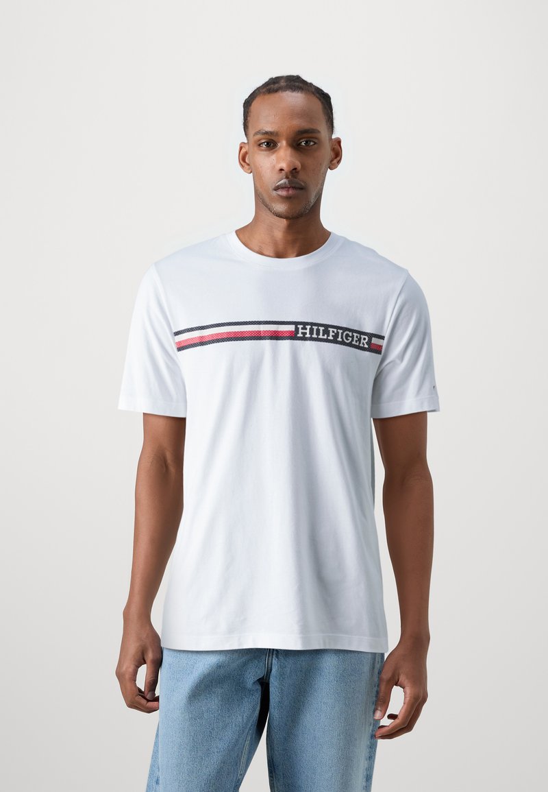 Tommy Hilfiger CHEST STRIPE TEE - Tricou cu imprimeu - white