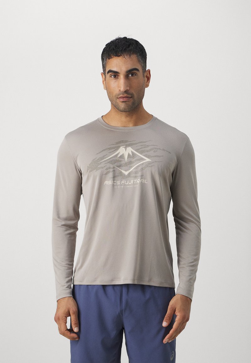 ASICS FUJITRAIL LOGO TOP - Hosszú ujjú felső - moonrock/fellow yellow/oatmeal