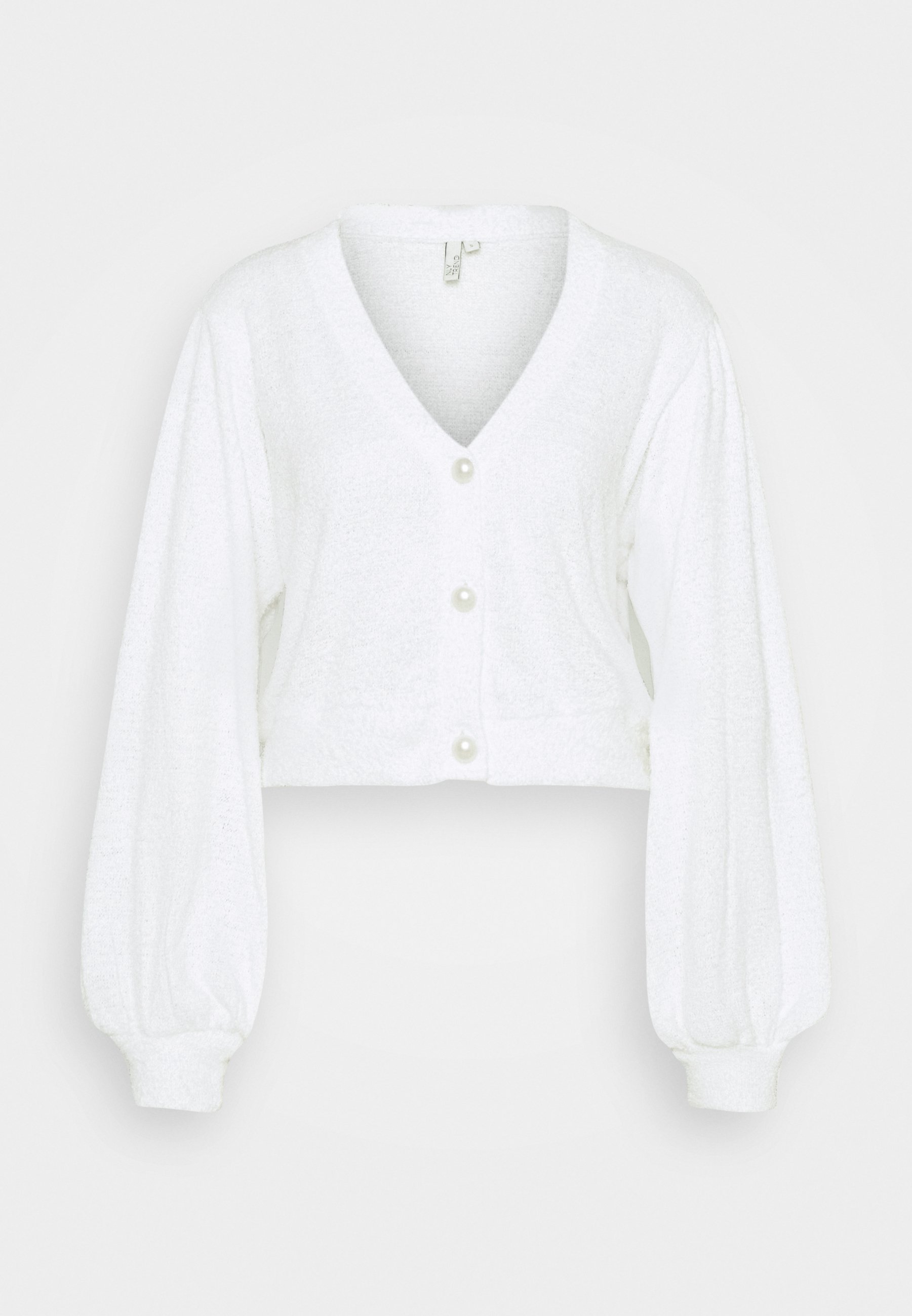 fuzzy cardigan white