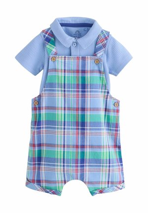 Next REGULAR FIT - WOVEN DUNGAREE AND BODYSUIT SET  . - Body - blue green check