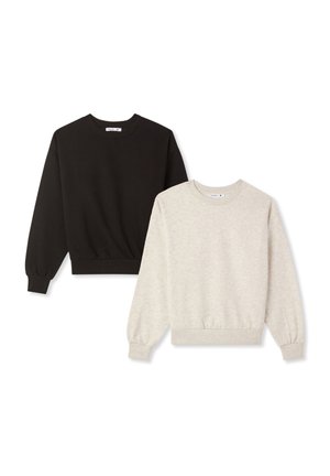 PACK 2 BASIC SENZA CAPPUCCIO E SENZA ZIP - Felpa - nero/avorio