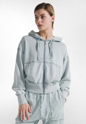 FADED ORGANIC FULL HOODIE - Vetoketjullinen college - teal