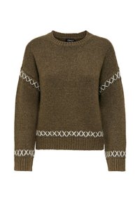 ONLAMANDA LIFE O-NECK DETAIL - Strickpullover - cub detail/cloud dancer
