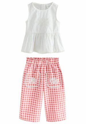 REGULAR FIT  BLOUSE AND TROUSERS CO-ORD SET . - Housut - red white gingham