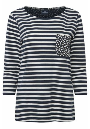 REGULAR FIT RINGEL PUNKTE RUNDHALS HALBARM OEKO-TEX - Long sleeved top - marine