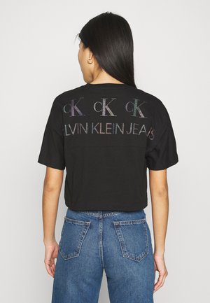 BACK REFLECTIVE LOGO TEE - T-shirt imprimé - black