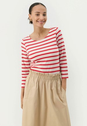 EMEL - Top s dlhým rukávom - bittersweet and white stripe