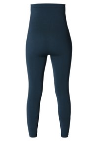 Högmidjade, marinblå leggings tillverkade av ett mjukt, stretchigt tyg. Har en sömlös design för ett slankt utseende.