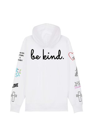 TATTOO BE KIND EMBROIDERY - Zip-up sweatshirt - white