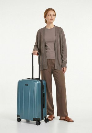 Police, NEW YORK 4 ROLLEN TROLLEY M 62 CM MIT DEHNFALTE UNISEX - Wheeled suitcase - ice blue