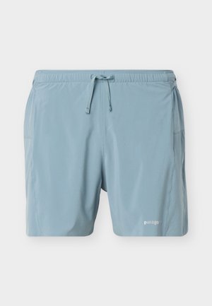 Lichtblauwe heren zwembroek met elastische tailleband, verstelbare trekkoord, zijzakken en een klein Patagonia-logo op het linkerbeen.