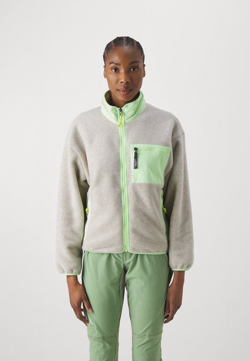 Patagonia Fliisjakk - oatmeal heather/salamander green