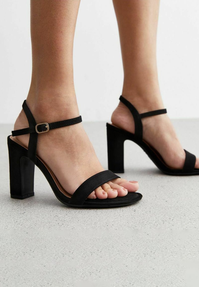 New Look WIDE FIT BLOCK HEEL - High heeled sandals - black - Zalando
