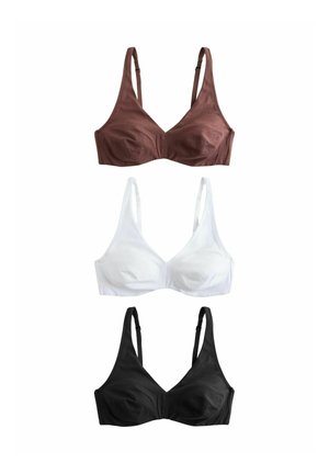 DAISY NON PAD WIRE THREE PACK - Tričková podprsenka - black/white/chocolate nude