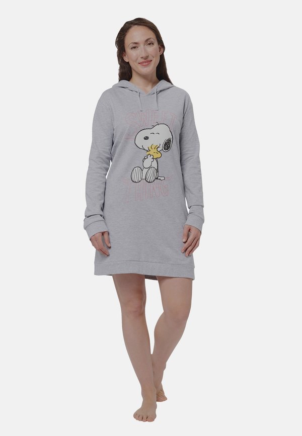 THE PEANUTS SNOOPY HOODIE LANGARM - Freizeitkleid - grau