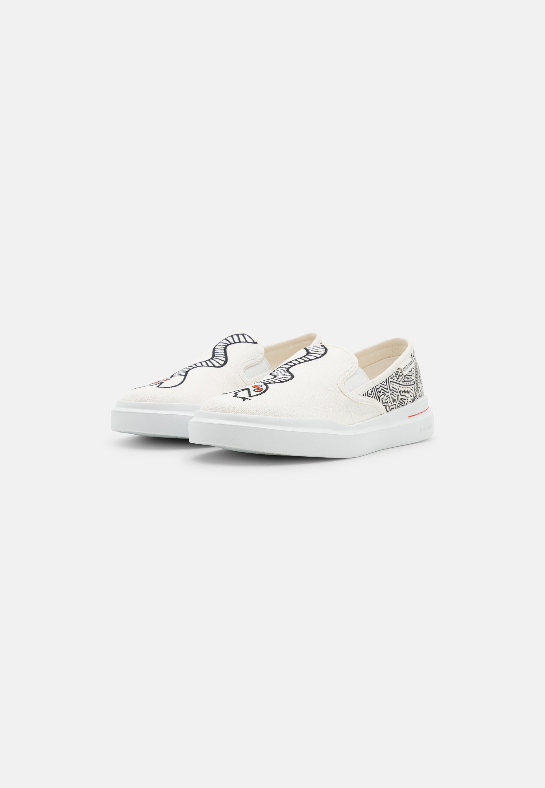 Cole Haan Keith Haring Grandpro Rally Slipons white/black/flame, Men's, Size: 9.5, White - Textile