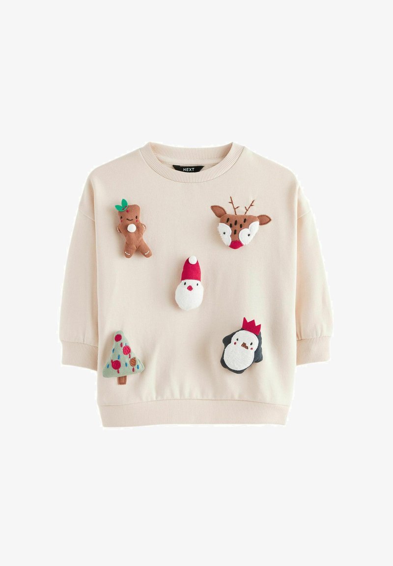 Next CHRISTMAS CREW NECK - REGULAR FIT - Melegítőfelső - ecru cream