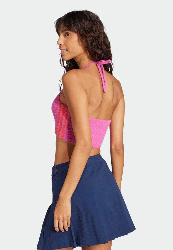 FLUFFY HALTER - Blouse - semi lucid fuchsia4