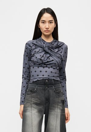 KNOTTED - T-shirt à manches longues - black/grey