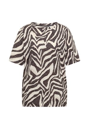 Cecil, T-SHIRT IN AUSBRENNER-OPTIK - T-shirts print - brown cacao