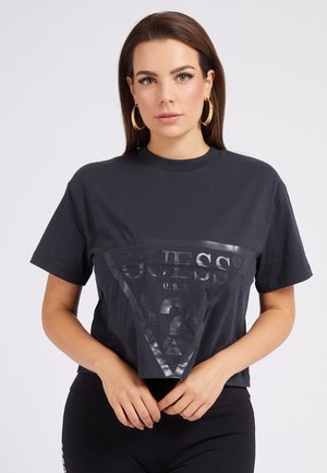 Guess ADELE CROP  - Camiseta estampada - dunkelgrau