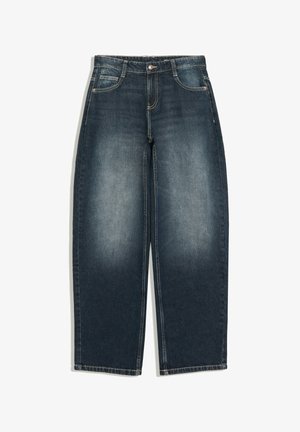 Bershka, LOW-RISE BARREL - JEANS - Wide Leg - blue denim