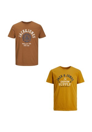 LOGO 2-ER STÜCK PACK RUNDHALS KURZARM SET - T-Shirt print - senfgelb