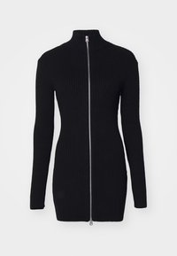 LAILA LONG ZIP CARDIGAN - Kardigán - black