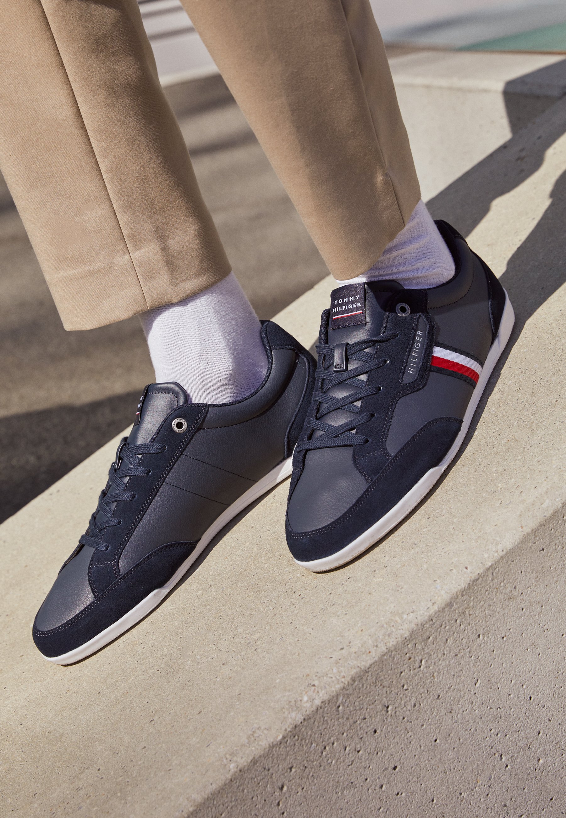Tommy Hilfiger nero calzino scarpe con tacco Flag Sock Mid Heel Boot Black  - Scarpe donna • Differenta.it