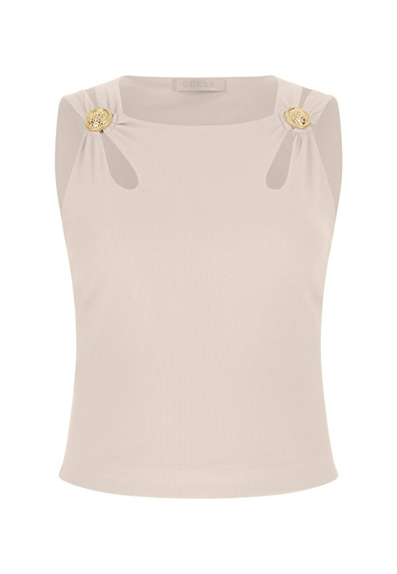 Guess Abito Attivo da Donna a Maniche Corte Eco, Bianco Puro., S