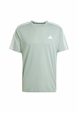 adidas Performance TRAIN ESSENTIALS BASE 3-STRIPES - Camiseta deportiva - silver green white