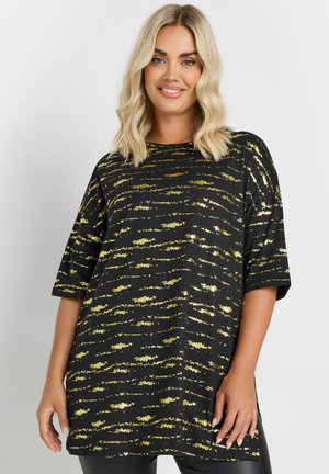 TEXTURED FOIL - Print T-shirt - black